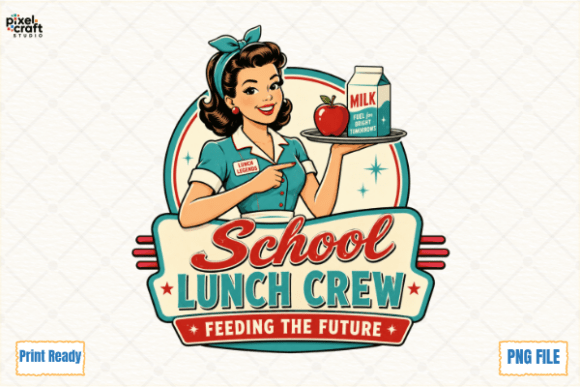 Celebrating the Unsung Heroes: Why Retro School Lunch Crew Feeding PNG is the Ultimate Back-to-School Asset