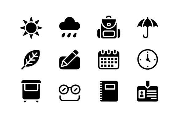 Daily Planner Weather Vector Silhouette