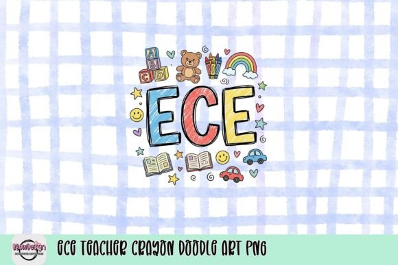 ECE Teacher Crayon Doodle Art PNG