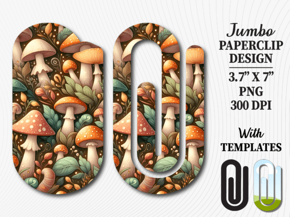 Forest Mushroom Jumbo Paperclip Design: The Ultimate Digital Solution for Creative Bookmarks and Gifts