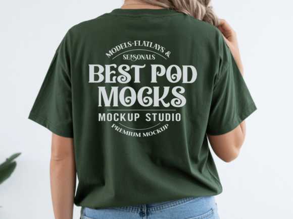 Gildan 5000 Forest Green Tshirt Mockup
