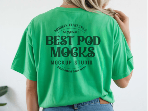 Gildan 5000 Irish Green Tshirt Back Mock: Elevate Your Product Listings with Professional Visuals