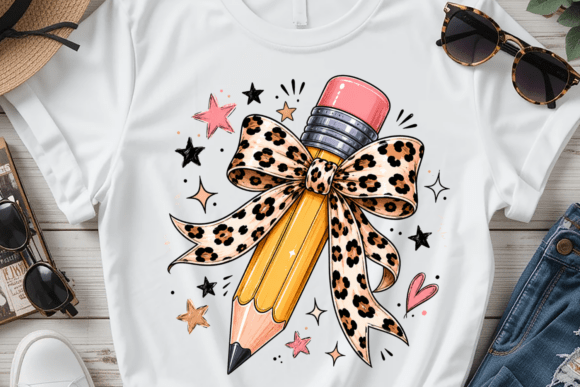Leopard Bow Pencil PNG: A Strategic Asset for School-Themed Branding and Design