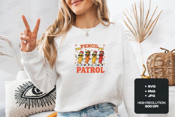 Pencil Patrol Cartoon School Design for Creative Projects