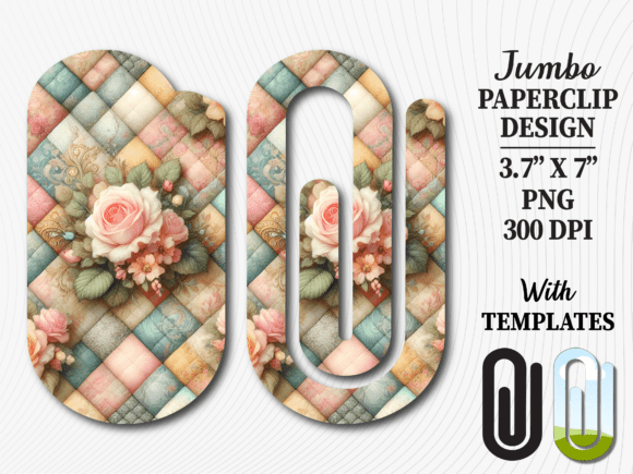 Shabby Chic Rose Jumbo Paperclip Design