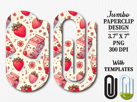 Sweet Strawberry Milk Jumbo Paperclip for Creators