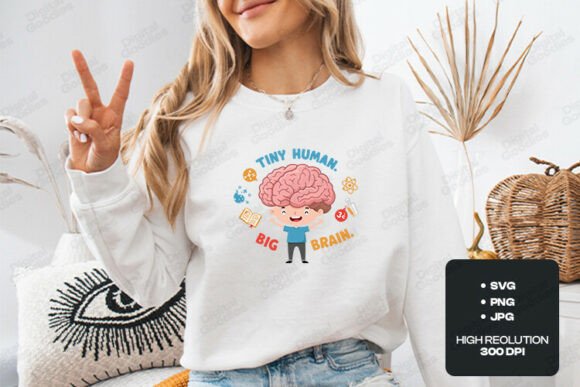 Tiny Human Big Brain Cute Design: A Celebration of Curiosity and Intelligence