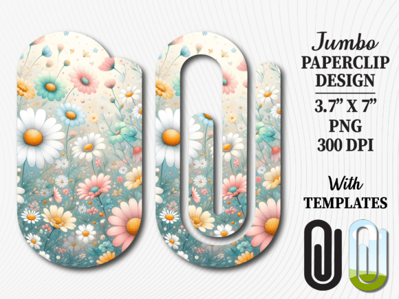 Wildflower Daisy Floral Jumbo Paperclip